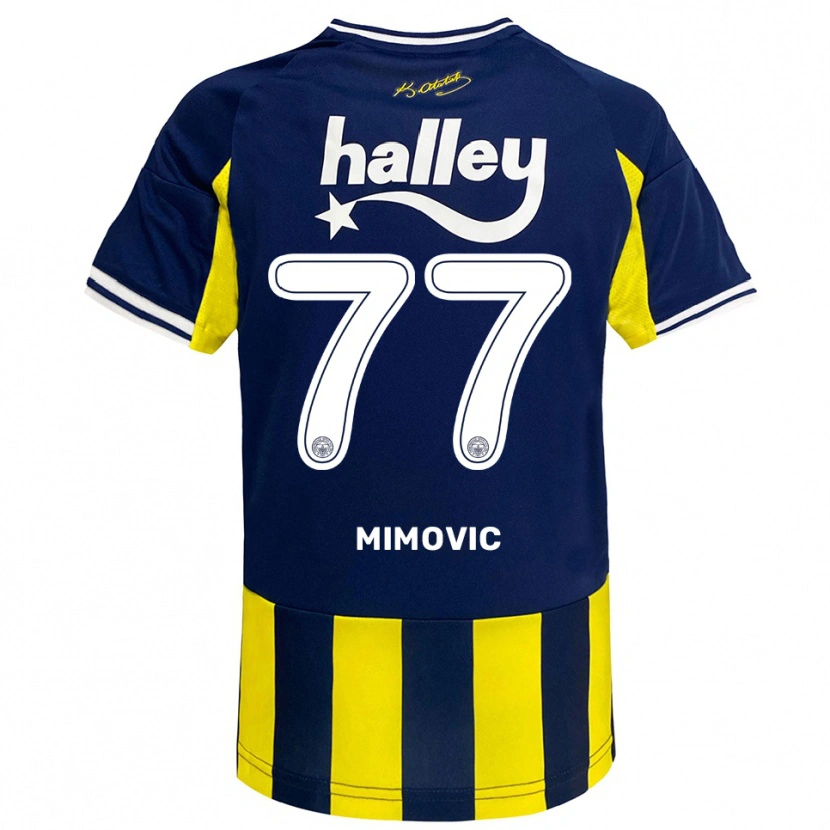 Danxen Bambino Maglia Ognjen Mimovic #77 Giallo Navy Bianco Kit Gara Home 2025/26 Maglietta