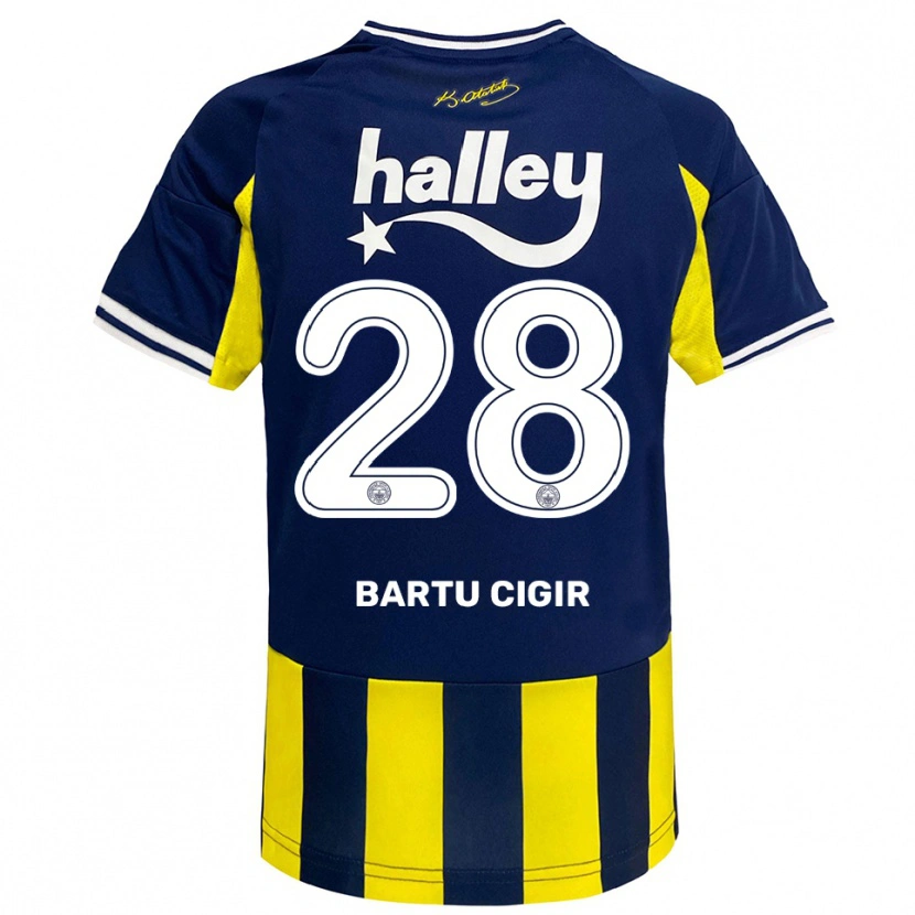 Danxen Bambino Maglia Can Bartu Çığır #28 Giallo Navy Bianco Kit Gara Home 2025/26 Maglietta