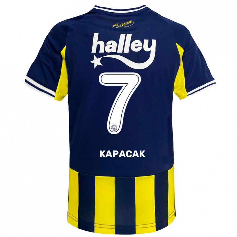 Danxen Bambino Maglia Burak Kapacak #7 Giallo Navy Bianco Kit Gara Home 2025/26 Maglietta