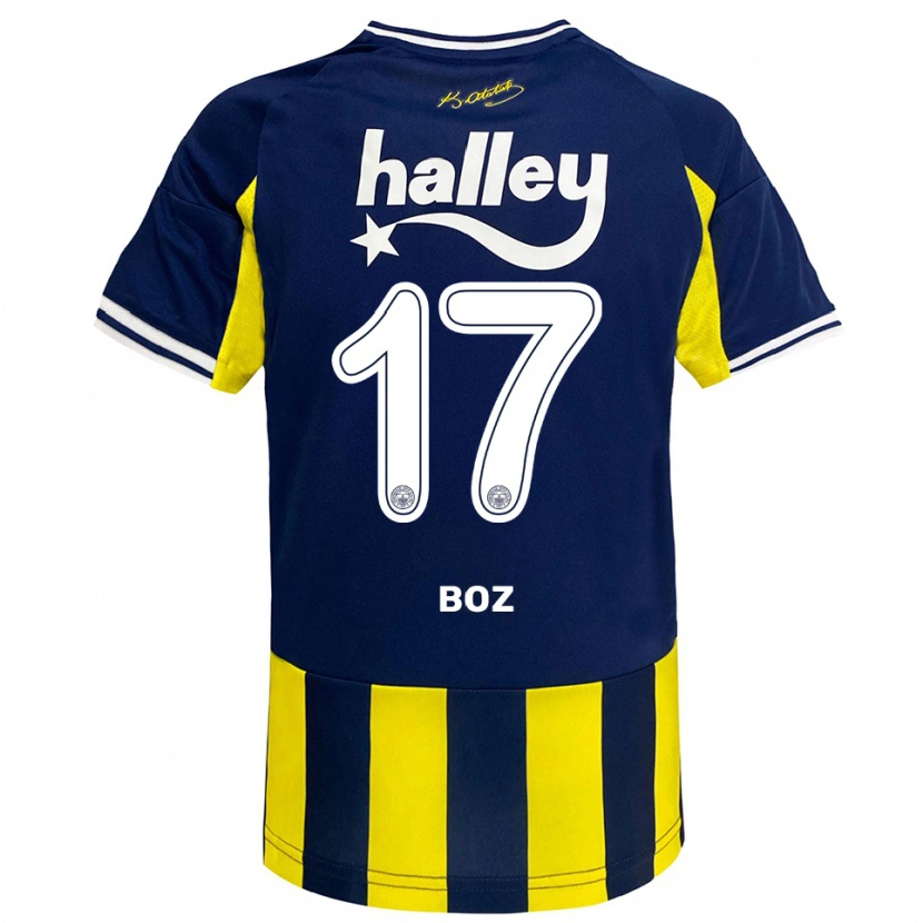 Danxen Bambino Maglia Yasir Boz #17 Giallo Navy Bianco Kit Gara Home 2025/26 Maglietta
