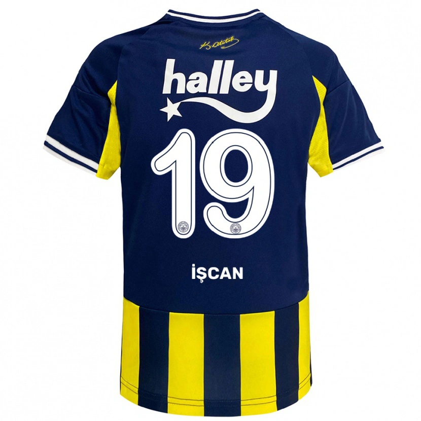 Danxen Bambino Maglia Berkay İşcan #19 Giallo Navy Bianco Kit Gara Home 2025/26 Maglietta