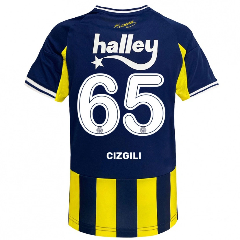 Danxen Bambino Maglia Muharrem Cizgili #65 Giallo Navy Bianco Kit Gara Home 2025/26 Maglietta