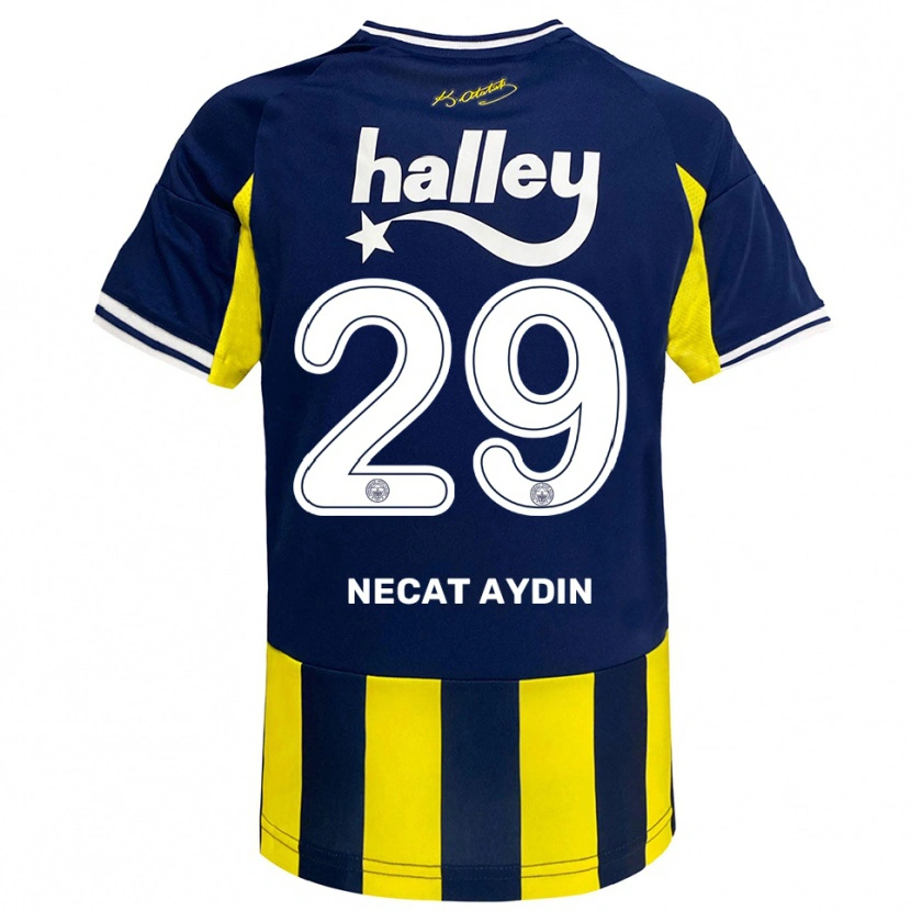 Danxen Bambino Maglia Ahmet Necat Aydın #29 Giallo Navy Bianco Kit Gara Home 2025/26 Maglietta