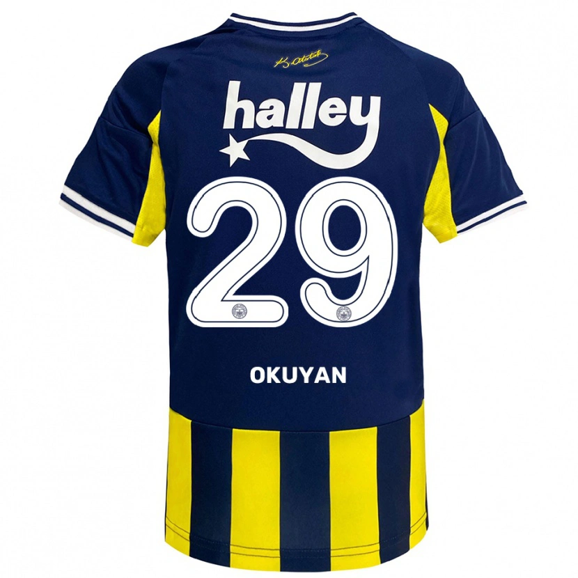 Danxen Bambino Maglia Mevlüde Okuyan #29 Giallo Navy Bianco Kit Gara Home 2025/26 Maglietta