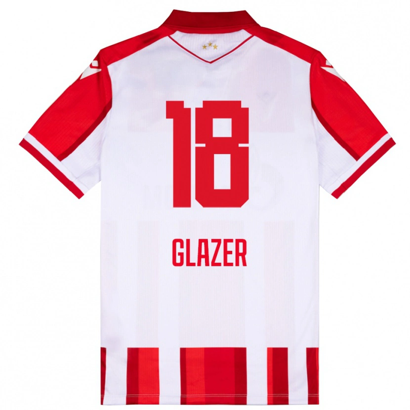 Danxen Bambino Maglia Omri Glazer #18 Rosso Bianco Kit Gara Home 2025/26 Maglietta