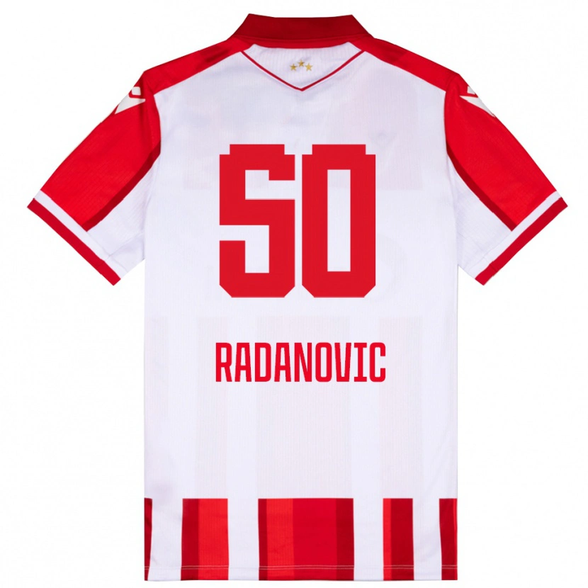 Danxen Bambino Maglia Savo Radanovic #50 Rosso Bianco Kit Gara Home 2025/26 Maglietta