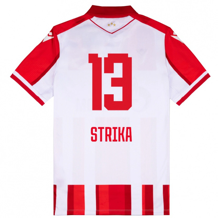 Danxen Bambino Maglia Matej Strika #13 Rosso Bianco Kit Gara Home 2025/26 Maglietta