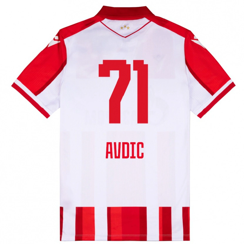 Danxen Bambino Maglia Adem Avdic #71 Rosso Bianco Kit Gara Home 2025/26 Maglietta