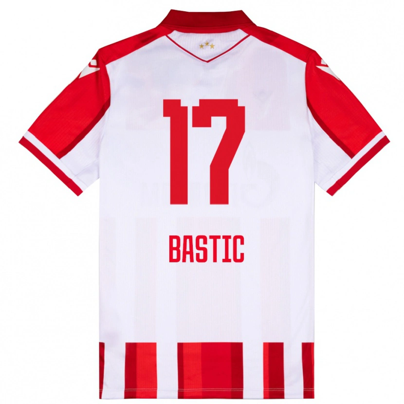 Danxen Bambino Maglia Aleksa Bastic #17 Rosso Bianco Kit Gara Home 2025/26 Maglietta