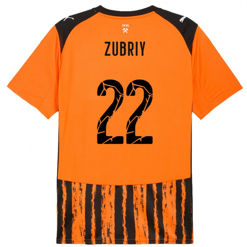 Danxen Bambino Maglia Artem Zubriy #22 Arancione Nero Kit Gara Home 2025/26 Maglietta