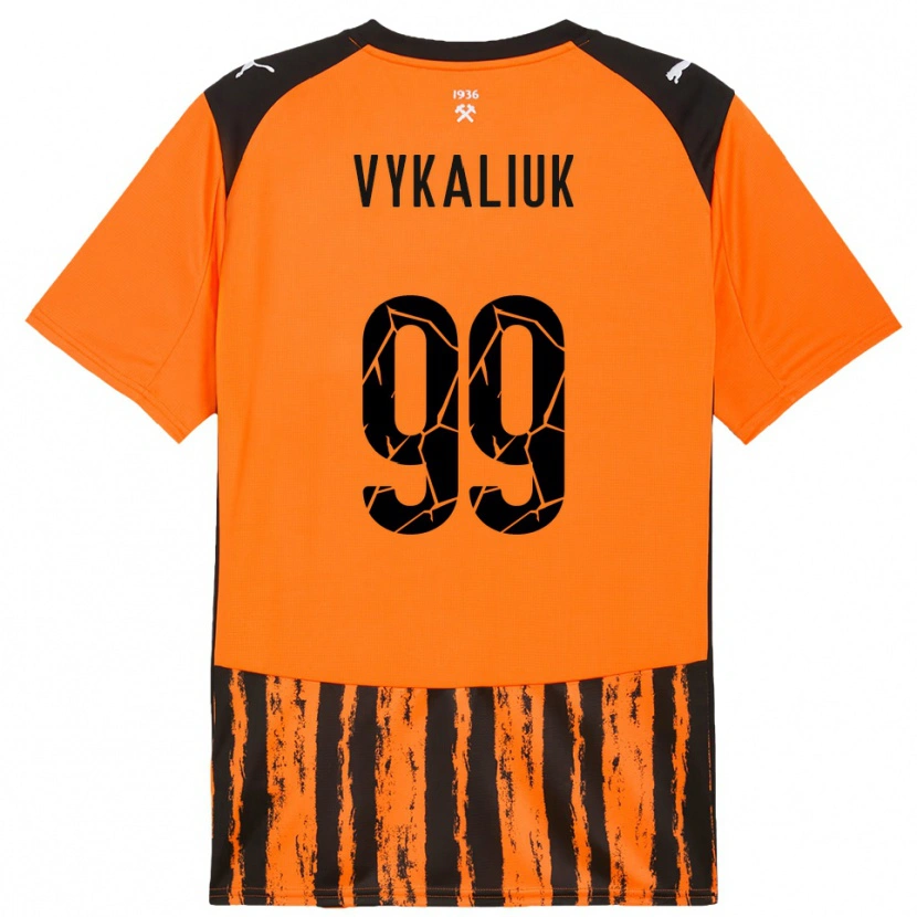 Danxen Bambino Maglia Mariia Vykaliuk #99 Arancione Nero Kit Gara Home 2025/26 Maglietta