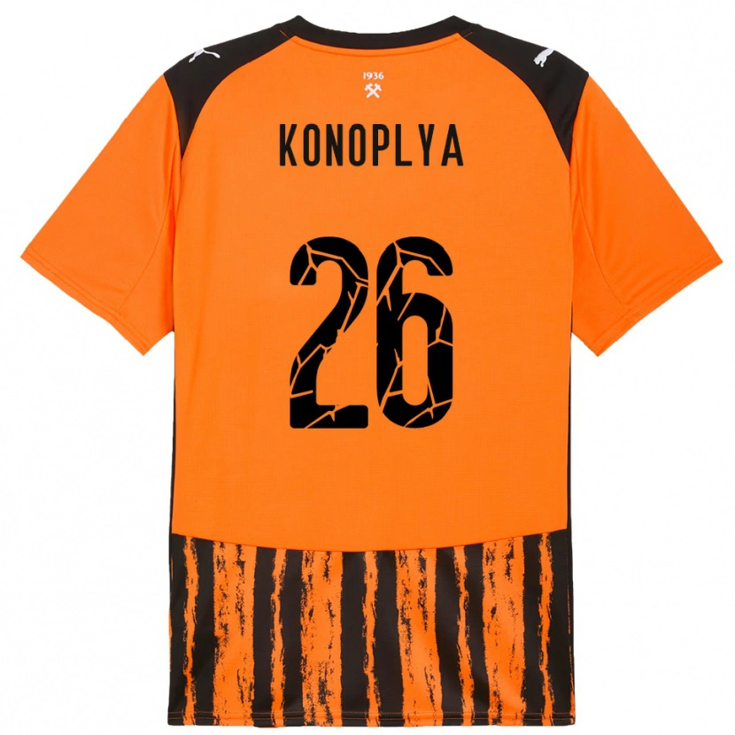 Danxen Bambino Maglia Yukhym Konoplya #26 Arancione Nero Kit Gara Home 2025/26 Maglietta
