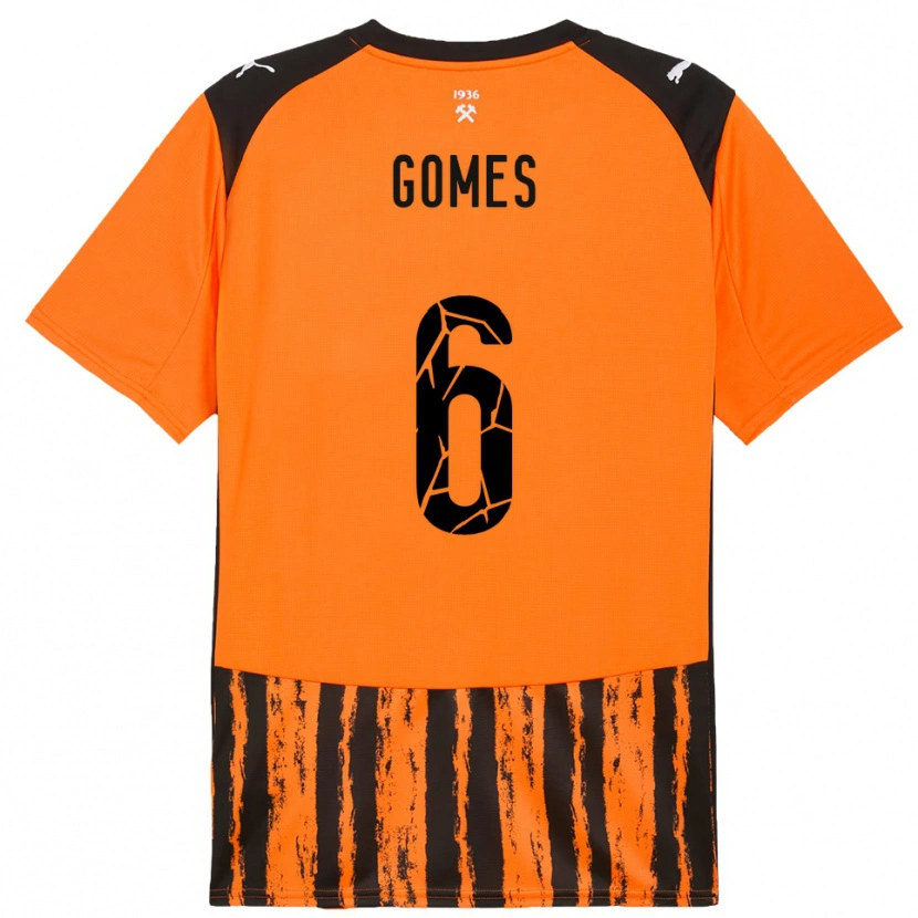 Danxen Bambino Maglia Marlon Gomes #6 Arancione Nero Kit Gara Home 2025/26 Maglietta