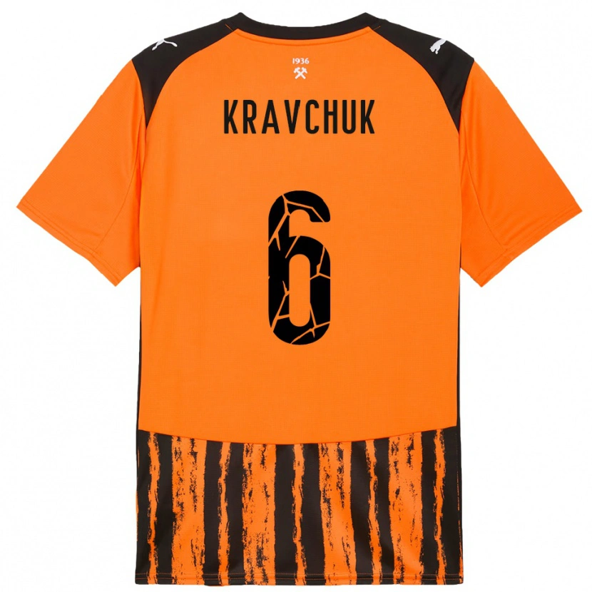 Danxen Bambino Maglia Diana Kravchuk #6 Arancione Nero Kit Gara Home 2025/26 Maglietta