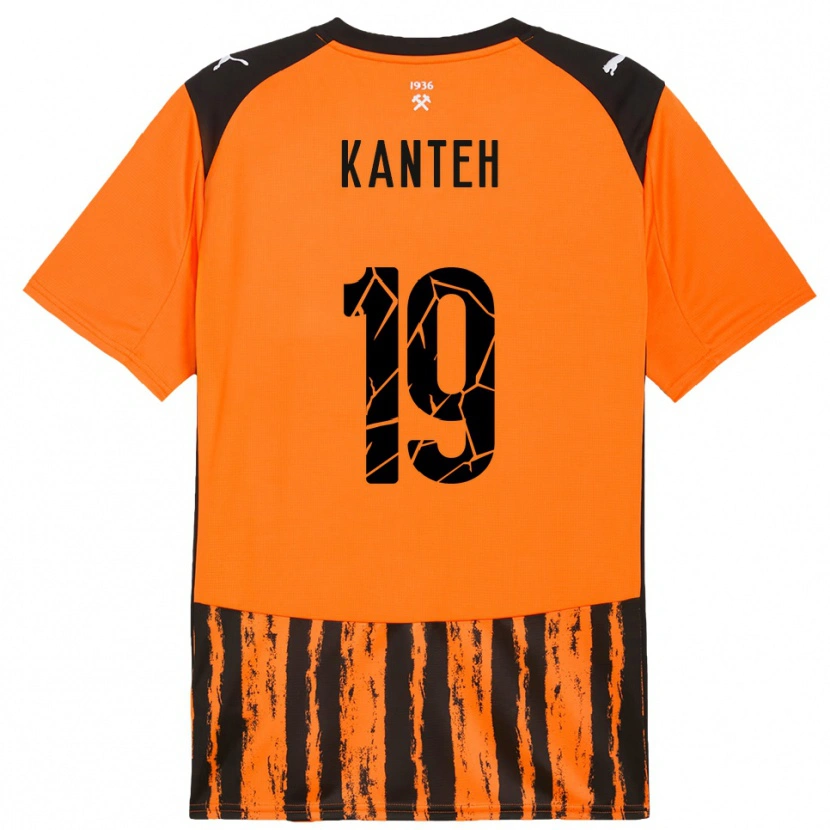 Danxen Bambino Maglia Muhamadou Kanteh #19 Arancione Nero Kit Gara Home 2025/26 Maglietta
