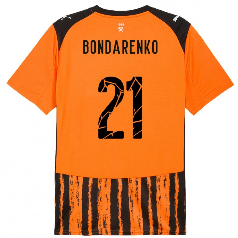 Danxen Bambino Maglia Artem Bondarenko #21 Arancione Nero Kit Gara Home 2025/26 Maglietta