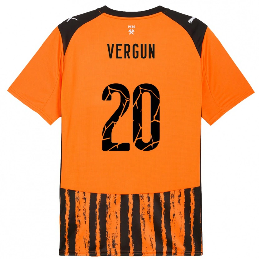 Danxen Bambino Maglia Ivan Vergun #20 Arancione Nero Kit Gara Home 2025/26 Maglietta
