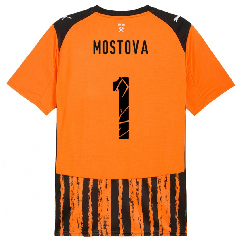 Danxen Bambino Maglia Inha Mostova #1 Arancione Nero Kit Gara Home 2025/26 Maglietta
