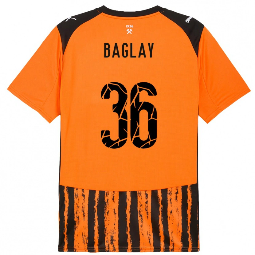 Danxen Bambino Maglia Rostyslav Baglay #36 Arancione Nero Kit Gara Home 2025/26 Maglietta