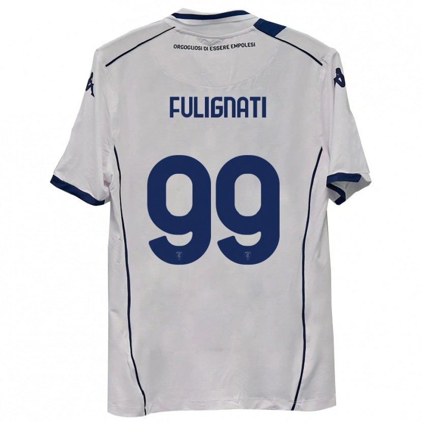 Danxen Bambino Maglia Andrea Fulignati #99 Blu Scuro Navy Kit Gara Away 2025/26 Maglietta