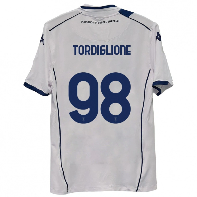 Danxen Bambino Maglia Nicolò Tordiglione #98 Blu Scuro Navy Kit Gara Away 2025/26 Maglietta