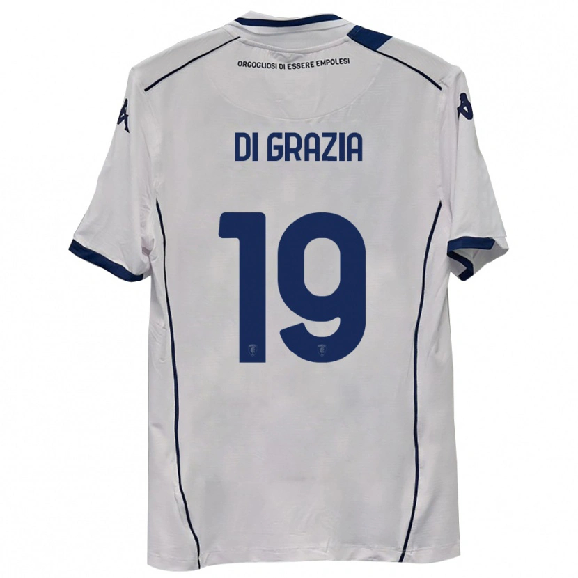 Danxen Bambino Maglia Manuel Di Grazia #19 Blu Scuro Navy Kit Gara Away 2025/26 Maglietta