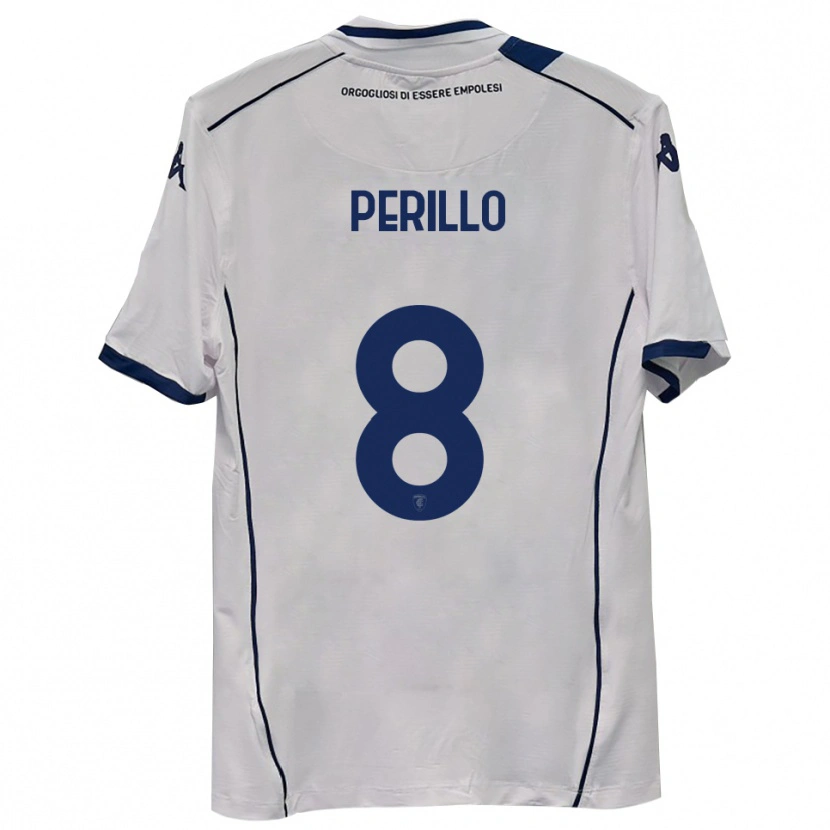 Danxen Bambino Maglia Edoardo Perillo #8 Blu Scuro Navy Kit Gara Away 2025/26 Maglietta