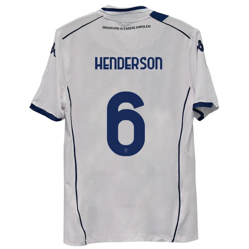 Danxen Bambino Maglia Liam Henderson #6 Blu Scuro Navy Kit Gara Away 2025/26 Maglietta