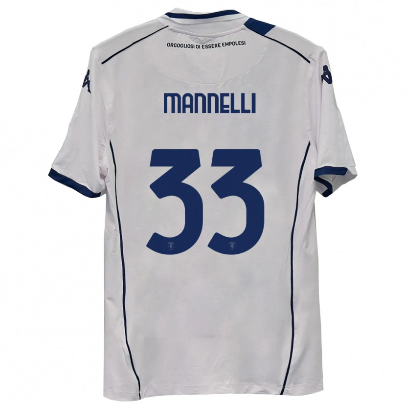Danxen Bambino Maglia Matteo Mannelli #33 Blu Scuro Navy Kit Gara Away 2025/26 Maglietta