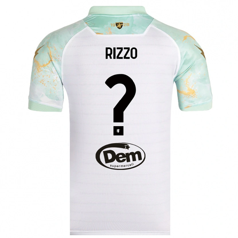 Danxen Bambino Maglia Cristiano Rizzo #0 Bianco Nero Kit Gara Away 2025/26 Maglietta