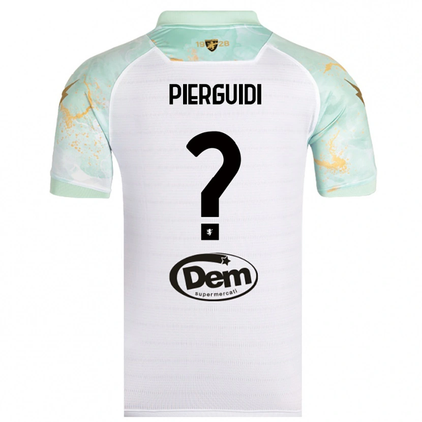 Danxen Bambino Maglia Vittorio Pierguidi #0 Bianco Nero Kit Gara Away 2025/26 Maglietta