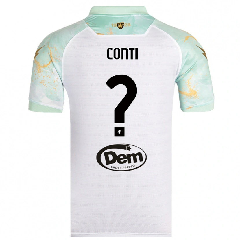 Danxen Bambino Maglia Michelangelo Conti #0 Bianco Nero Kit Gara Away 2025/26 Maglietta