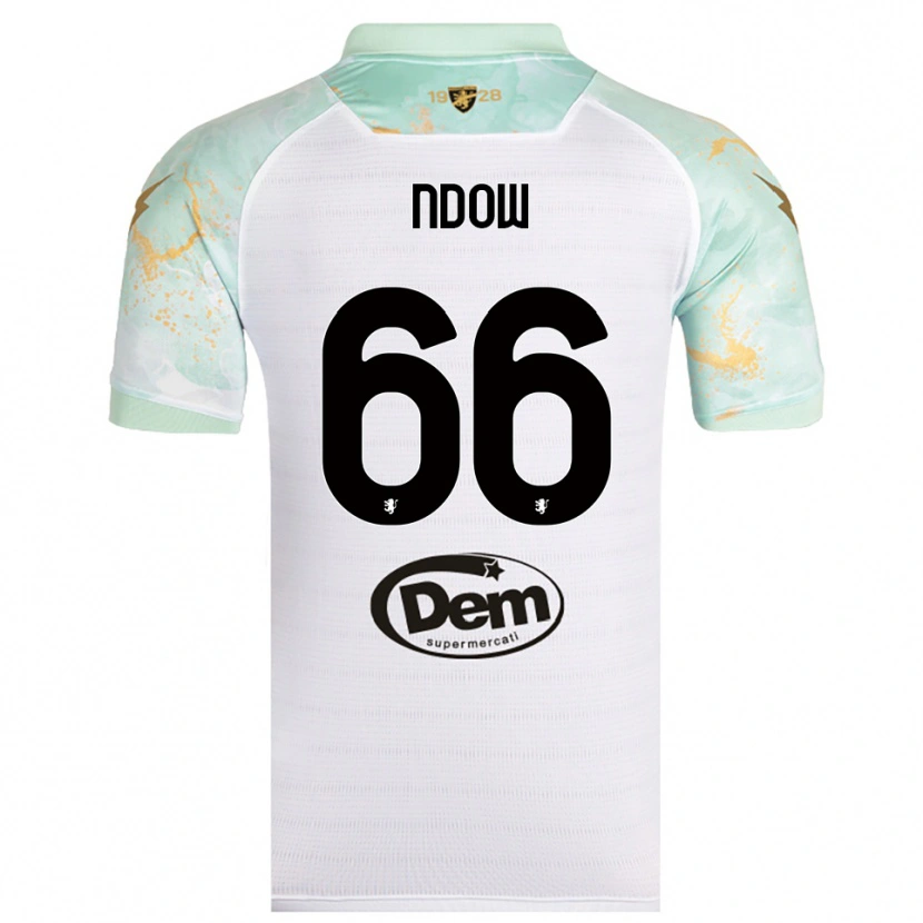 Danxen Bambino Maglia Abdoulie Ndow #66 Bianco Nero Kit Gara Away 2025/26 Maglietta