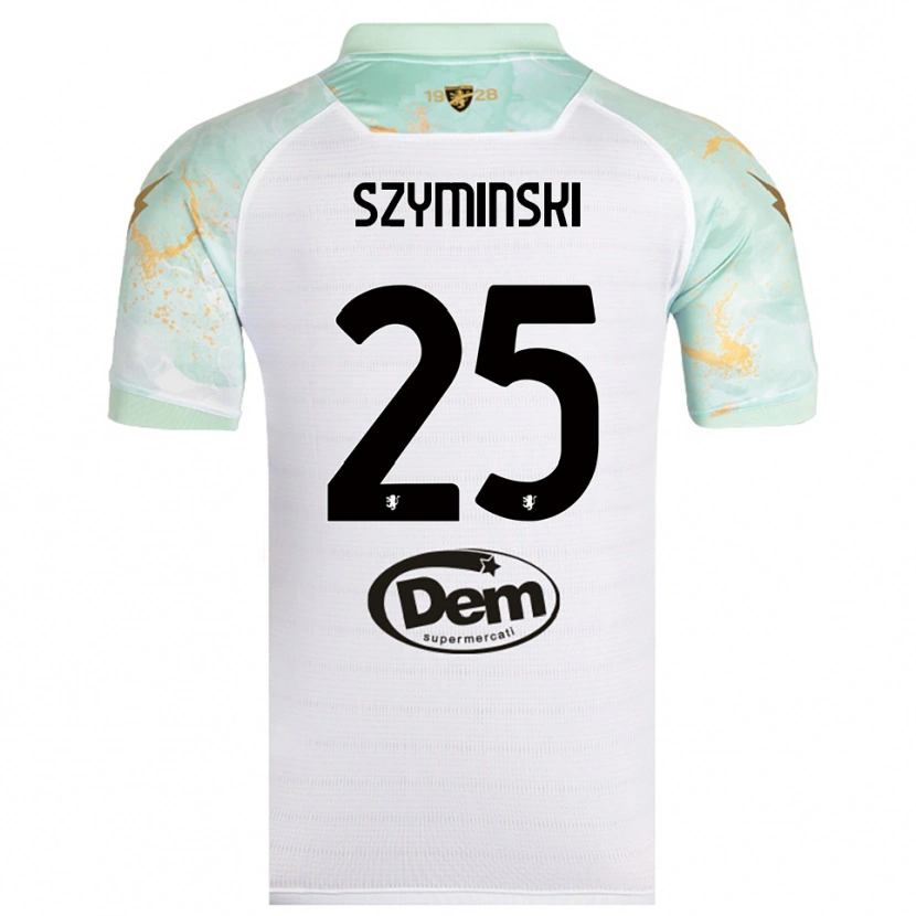 Danxen Bambino Maglia Przemyslaw Szyminski #25 Bianco Nero Kit Gara Away 2025/26 Maglietta