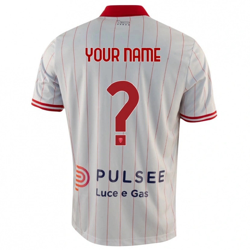 Danxen Bambino Maglia Il Tuo Nome #0 Bianco Rosso Blu Kit Gara Away 2025/26 Maglietta