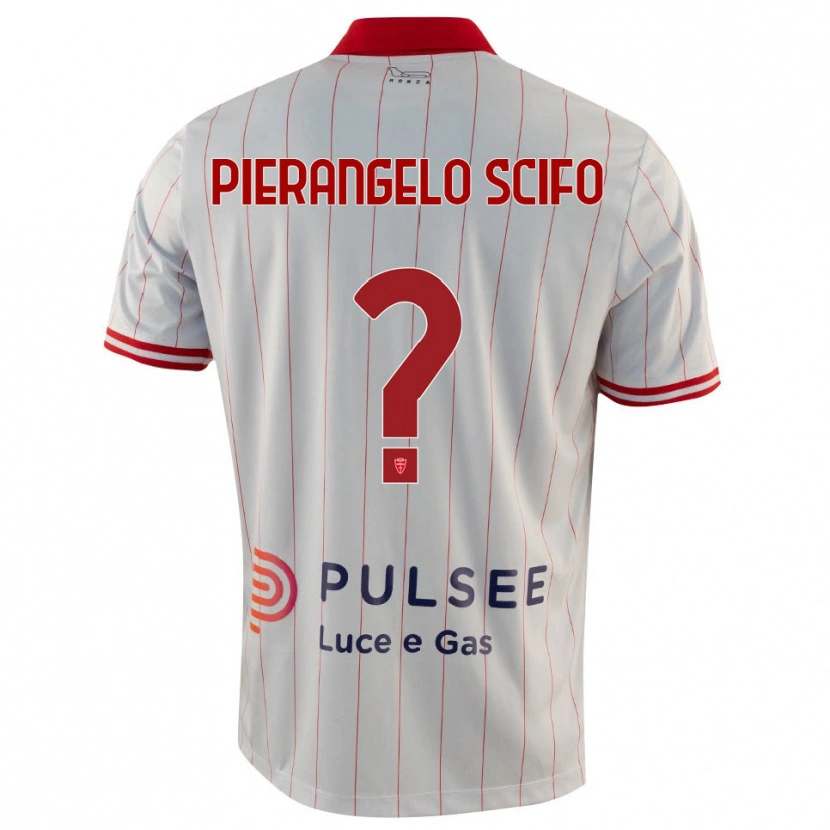 Danxen Bambino Maglia Dennis Pierangelo Scifo #0 Bianco Rosso Blu Kit Gara Away 2025/26 Maglietta
