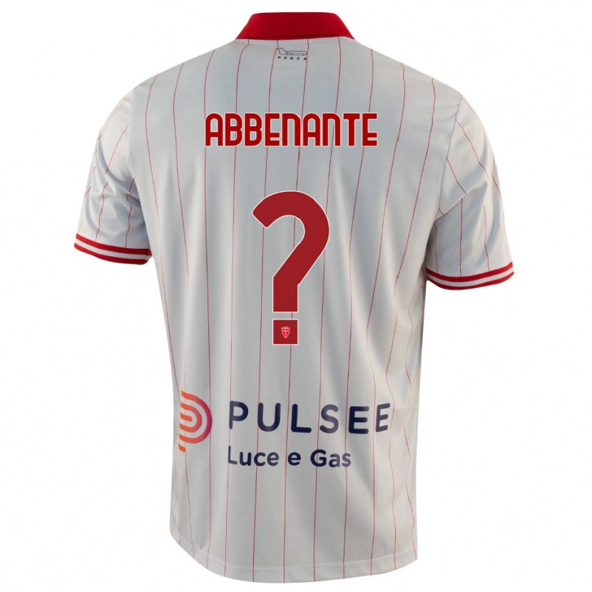 Danxen Bambino Maglia Alessandro Abbenante #0 Bianco Rosso Blu Kit Gara Away 2025/26 Maglietta