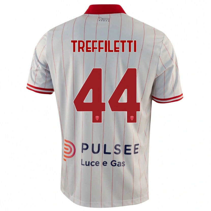 Danxen Bambino Maglia Danilo Treffiletti #44 Bianco Rosso Blu Kit Gara Away 2025/26 Maglietta