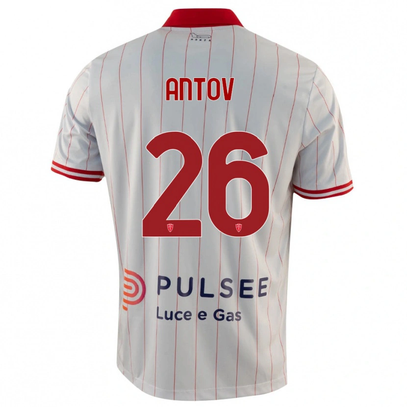 Danxen Bambino Maglia Valentin Antov #26 Bianco Rosso Blu Kit Gara Away 2025/26 Maglietta
