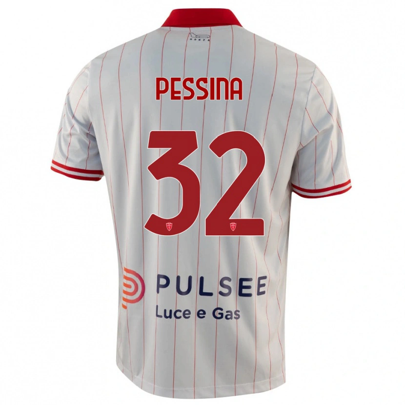 Danxen Bambino Maglia Matteo Pessina #32 Bianco Rosso Blu Kit Gara Away 2025/26 Maglietta