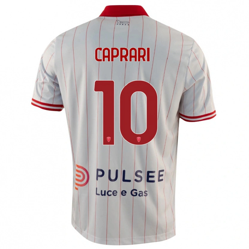Danxen Bambino Maglia Gianluca Caprari #10 Bianco Rosso Blu Kit Gara Away 2025/26 Maglietta