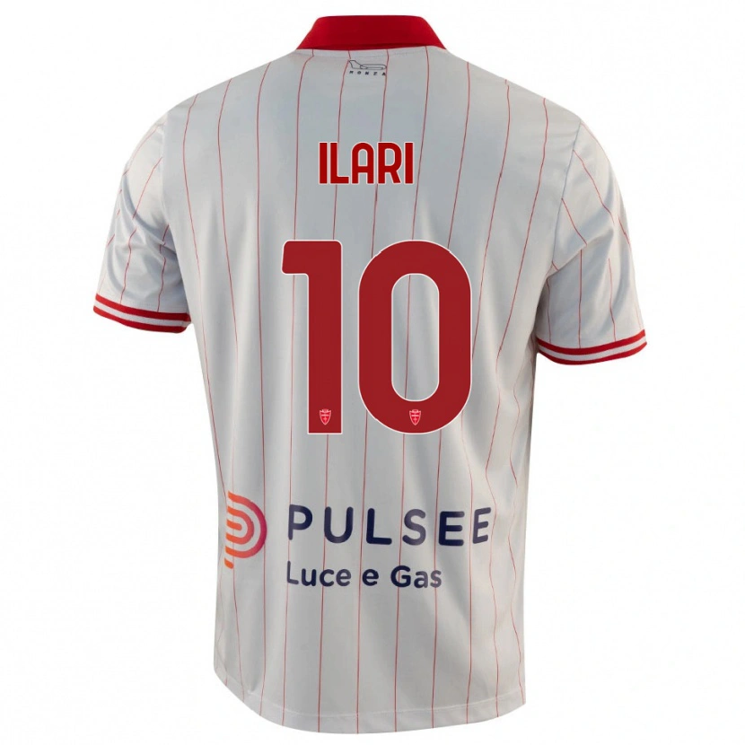 Danxen Bambino Maglia Mario Ilari #10 Bianco Rosso Blu Kit Gara Away 2025/26 Maglietta