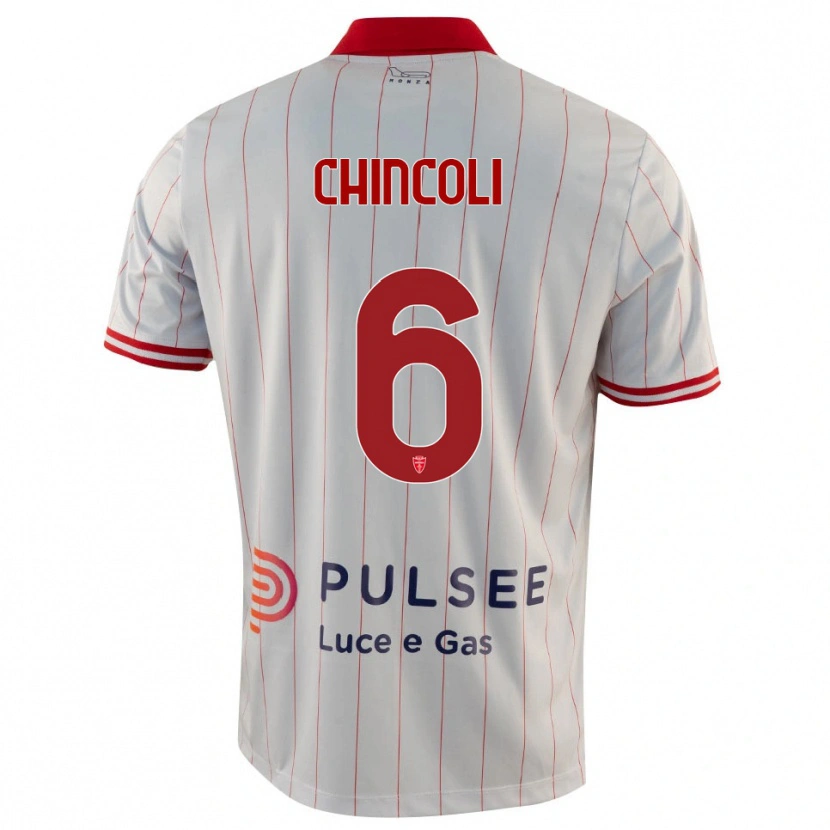 Danxen Bambino Maglia Lorenzo Chincoli #6 Bianco Rosso Blu Kit Gara Away 2025/26 Maglietta