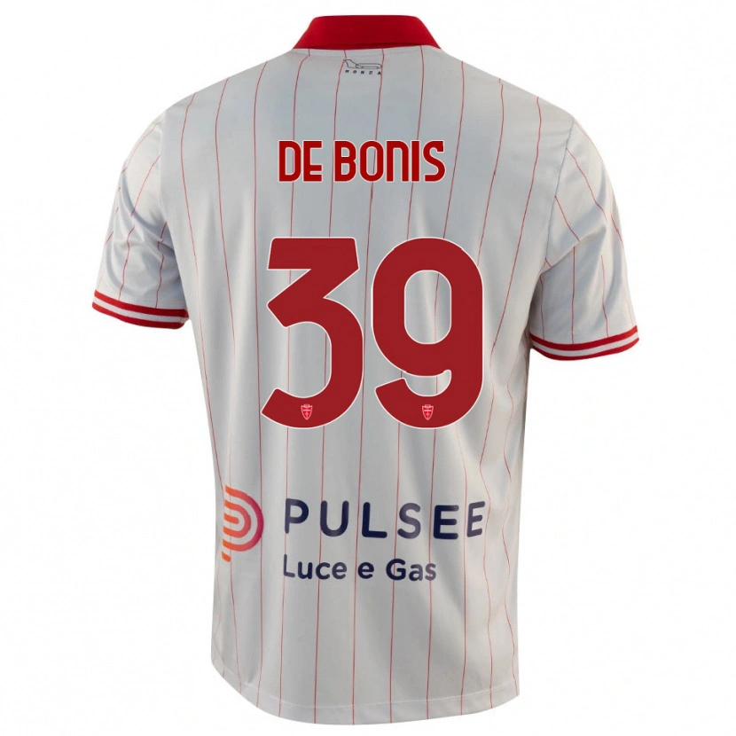 Danxen Bambino Maglia Andrea De Bonis #39 Bianco Rosso Blu Kit Gara Away 2025/26 Maglietta
