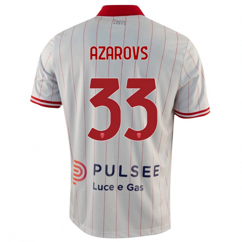 Danxen Bambino Maglia Timurs Azarovs #33 Bianco Rosso Blu Kit Gara Away 2025/26 Maglietta