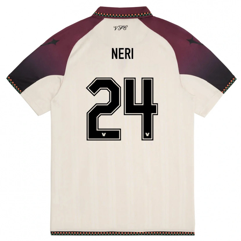 Danxen Bambino Maglia Filippo Neri #24 Crema Borgogna Kit Gara Away 2025/26 Maglietta