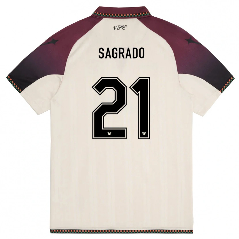 Danxen Bambino Maglia Richie Sagrado #21 Crema Borgogna Kit Gara Away 2025/26 Maglietta