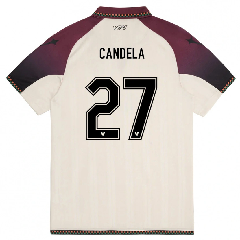 Danxen Bambino Maglia Antonio Candela #27 Crema Borgogna Kit Gara Away 2025/26 Maglietta
