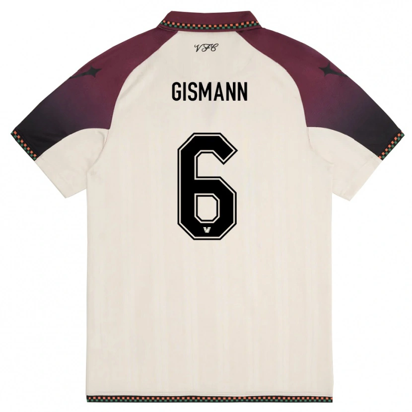 Danxen Bambino Maglia Lynn Gismann #6 Crema Borgogna Kit Gara Away 2025/26 Maglietta