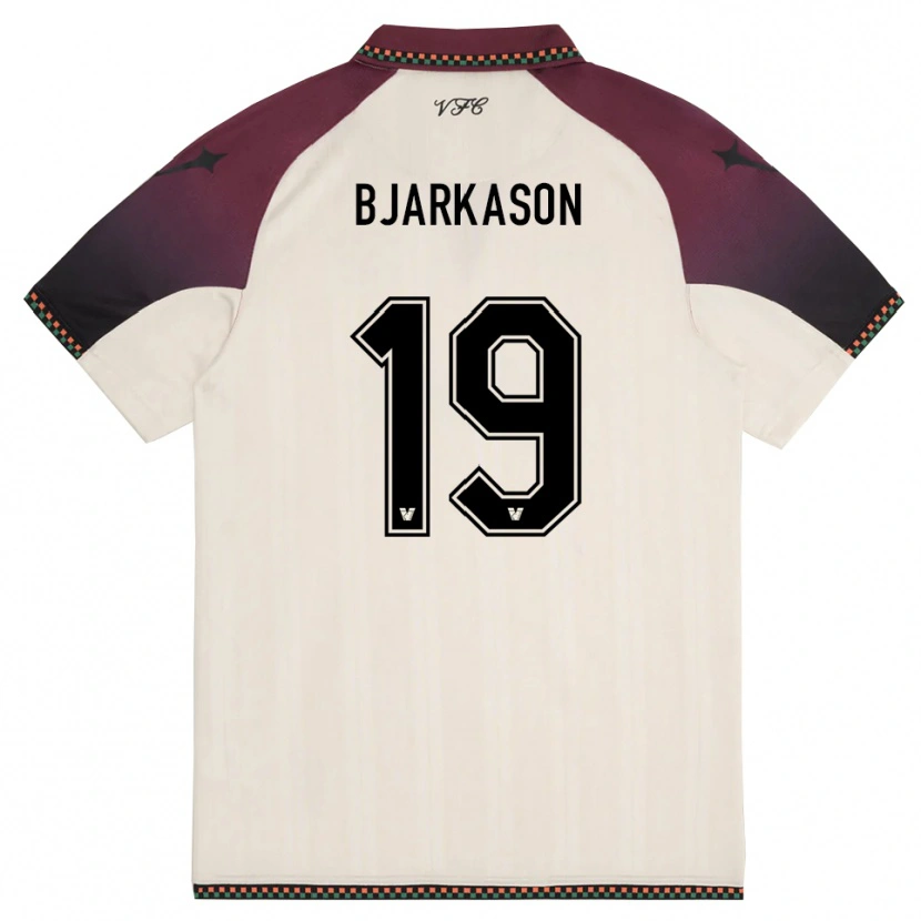 Danxen Bambino Maglia Bjarki Bjarkason #19 Crema Borgogna Kit Gara Away 2025/26 Maglietta